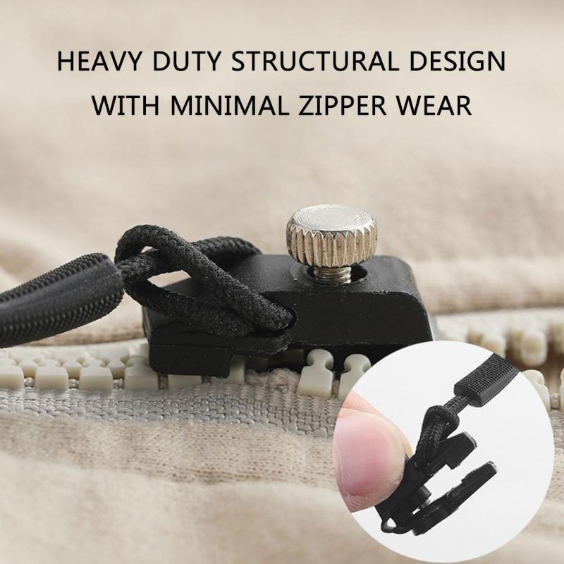 12 Pieces Zippers Repair Kits Quick Instants Zippers Pullers 3 Size Zippers Replacement Set for Jackets Jeans Suitcases