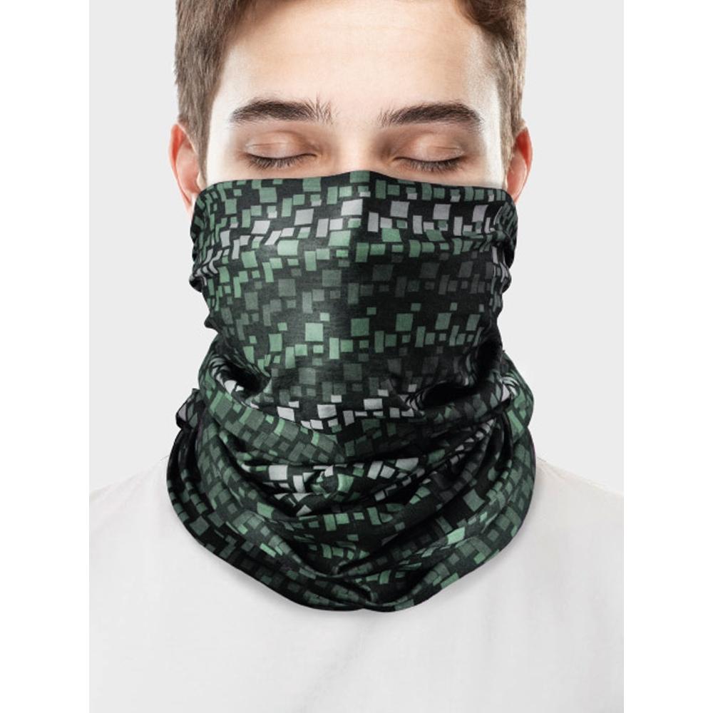 Daiso Sports Muffler Black (gray) pattern (mosaic)