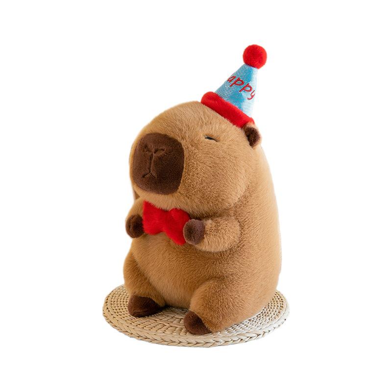 Capybara Birthday Party Hat Plush Doll - Stuffed Animal Gift Ragdoll