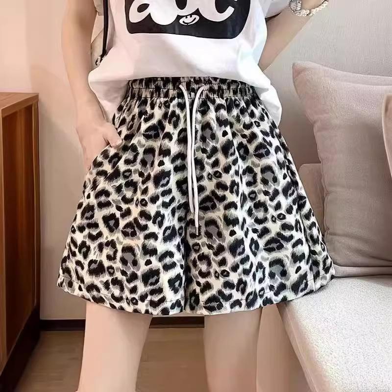 

Шорты Ice Silk Wide Leg, детские летние тонкие свободные и тонкие шорты для йоги, быстросохнущие спортивные штаны 5XL цветной печати леопарда