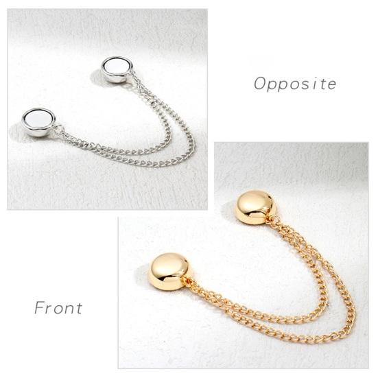 4 Pcs Magnetic Clothing Clips Multi-Function Pinless Brooch Shawl Clips Strong Magnetic Buckle with Chain for Clothes Slimming Accessories