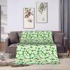Warm Soft Throw Blanket Travel Office Daisy On a Green Background Pattern Blankets  Flannel Bedspread For Outdoor Sofa Bed Cover