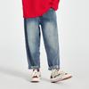 Boys' Tail Flame Letter Print Casual Denim Jeans