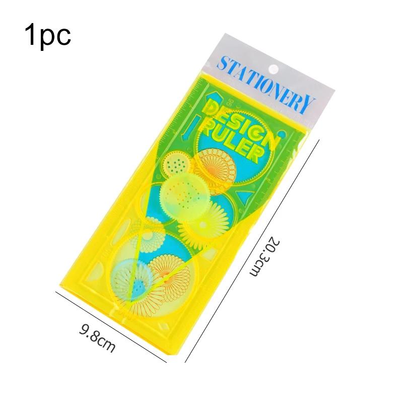 1PC Children Drawing Toys Spirograph Ruler Multifunctional Magic Set Ruler Versatile Gauge Curve Gear Painting Ruler for Kid TMZ