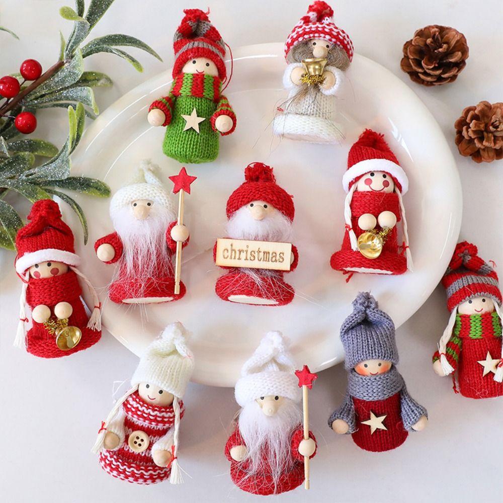 Hanging Loop Christmas Doll Ornaments Christmas Figurine Set Seasonal Party Decor