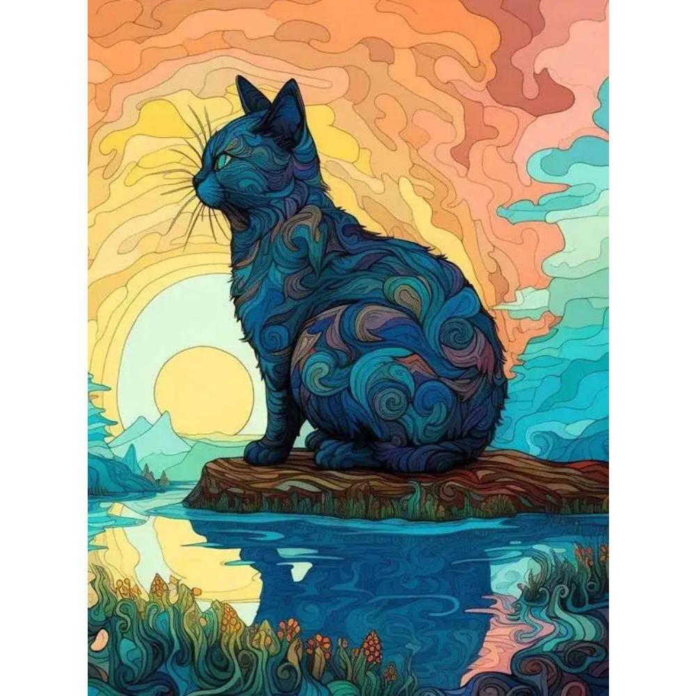 DIY Full Round Diamond Painting Cross Stitch 3D Animal Art Style Home Landscape Decorative Diamond Painting 5d Diamond Art Painting