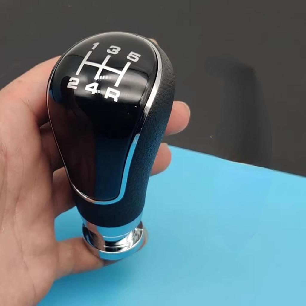Shift Knob, Leather Shift Knob 5 Speed,Antiwear Unique and Delicate Styling Durable PU Leather Plastic Material Gear Shifter Lever Accessories Fit