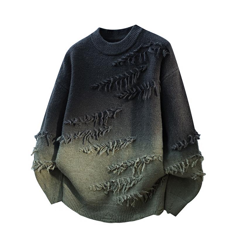 Farbverlauf Strickpullover: Trendiger lässiger Pullover mit Rundhalsausschnitt für Jugendliche