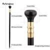 Black Wooden Traditional Single Joint Walking Stick Decorative Cospaly Party Wood Walking Cane Halloween Mace Wand Crosier 90cm