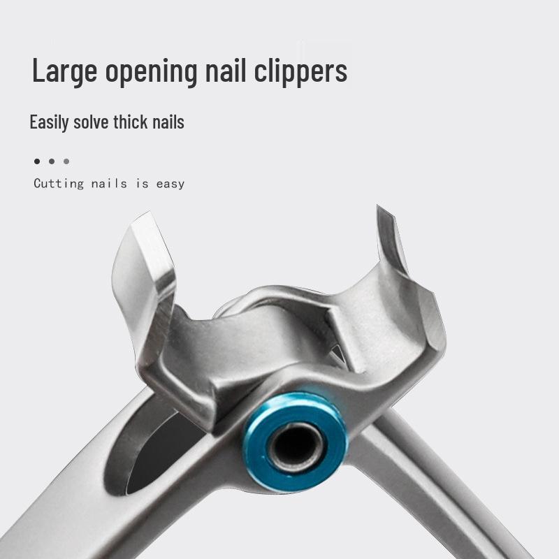 Large Anti-Splash Stainless Steel Nail Clippers - Manicure Set for Thick Toenails