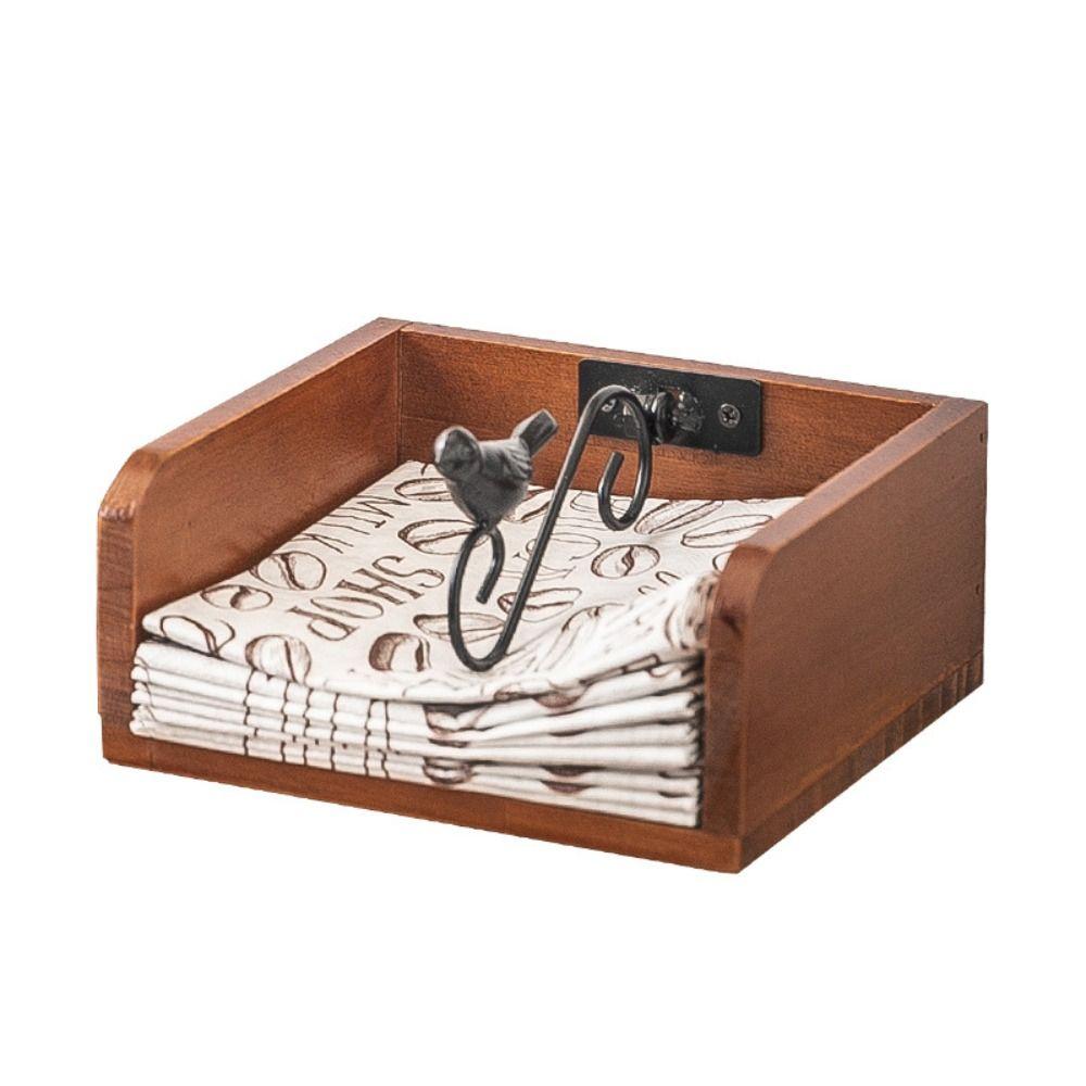 Vogel-Themen-Taschentuchbox Holz-Küchenrollenbox Kreative Schreibtisch-Serviettenbox Wohnzimmer