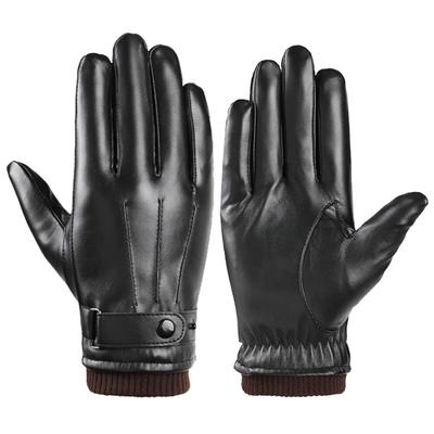 Winter Waterproof Motorcycle Full Finger PU Leather Gloves Thicken Touch Screen Gloves
