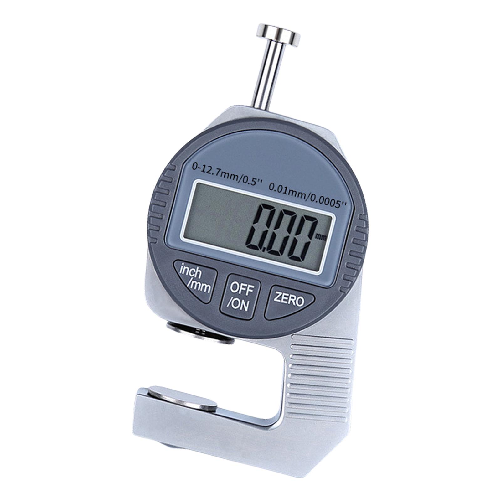 

Цифровой толщиномер 0-12,7 мм/0,5 дюйма Большой ЖК-дисплей Электронный микрометр 0,01 мм Индикатор измерения толщины B