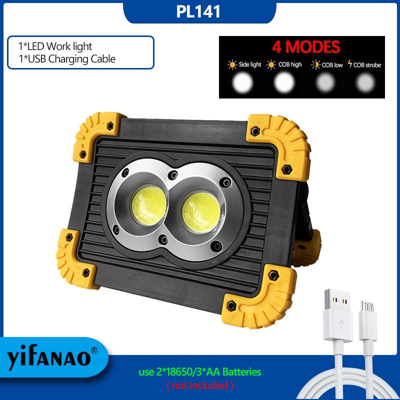 100W Portable Led Spotlight 3000LM Super Bright Led Work Light USB Rechargeable for Outdoor Camping Lamp Led Flashlight by 18650