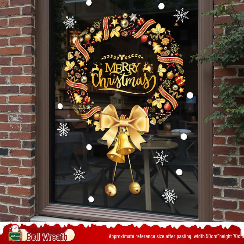 Santa Claus and Tree Window Cling Decorations for Christmas