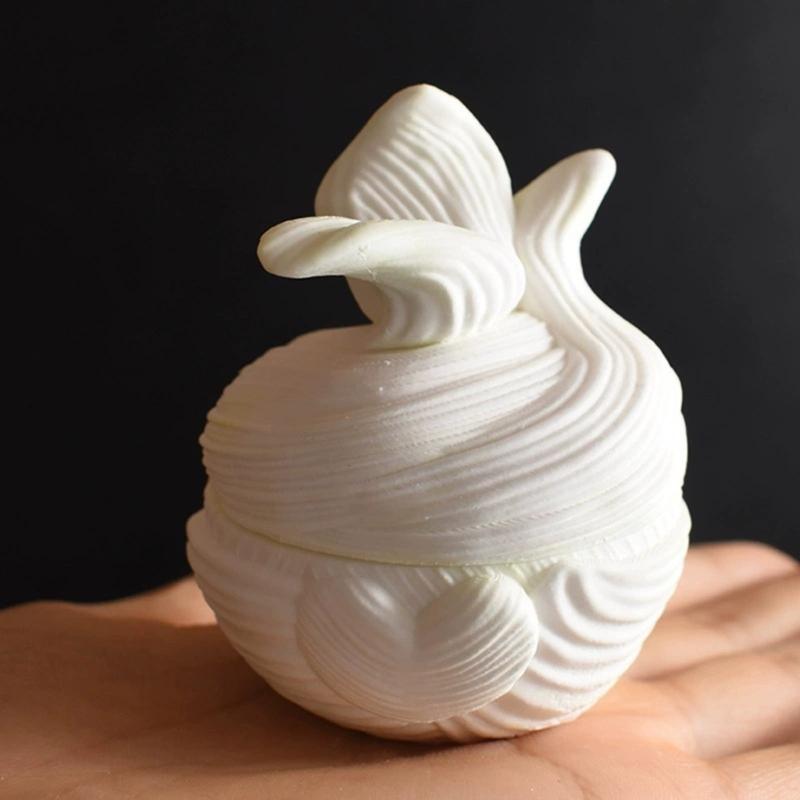 Rotating Stripe Resin Mold with Lid Candle Jar Silicone Mould Jewelry Display Storage Box Mold Epoxy Resin Casting Mould