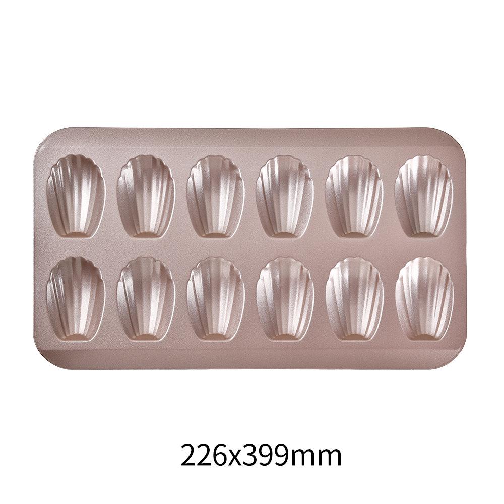 

Non-Stick Stainless Steel French Shell 3D Cake Mold - 12-Cavity Baking Pan for Chiffon Pastry шампанского/золотой
