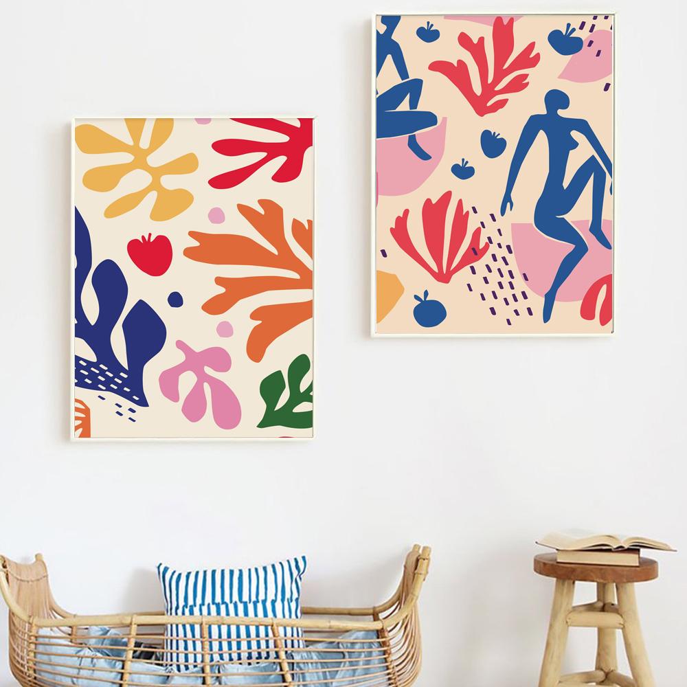 Matisse Abstract Poster Blue Girl Nude Art Print Nordic Canvas Painting Colourful Leaves Wall Picture For Living Room Home Decor