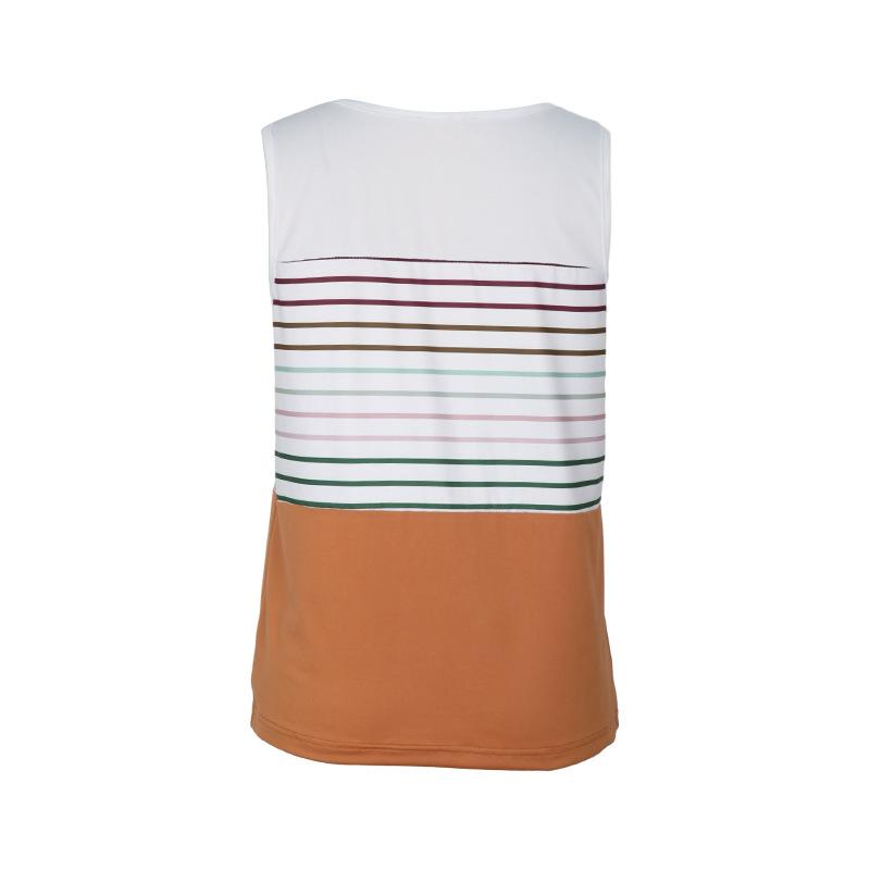YYFS Women's Fashion Summer Spring Casual Stripe Print Sleeveless O-Neck T-shirts and Tops