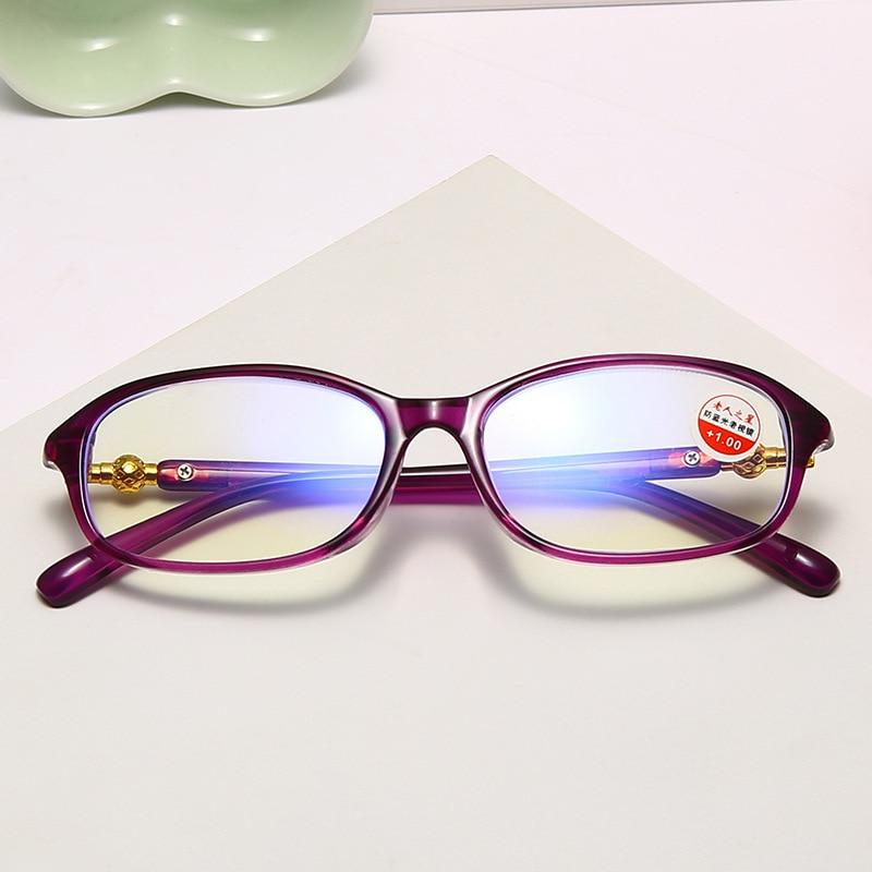 Anti-Blue Light Women Reading Glasses Business Eyeglasses Square Presbyopia Hyperopia Glasses +1.0+1.5+2.0+2.5+3.0+3.5+4.0