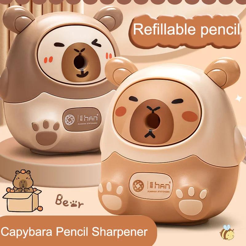 1pc Kawaii Capybara Sharpener | Manual Desk Tool for Pencils - Portable 8cm Office/School Accessory (Brown),Easy-Use Design