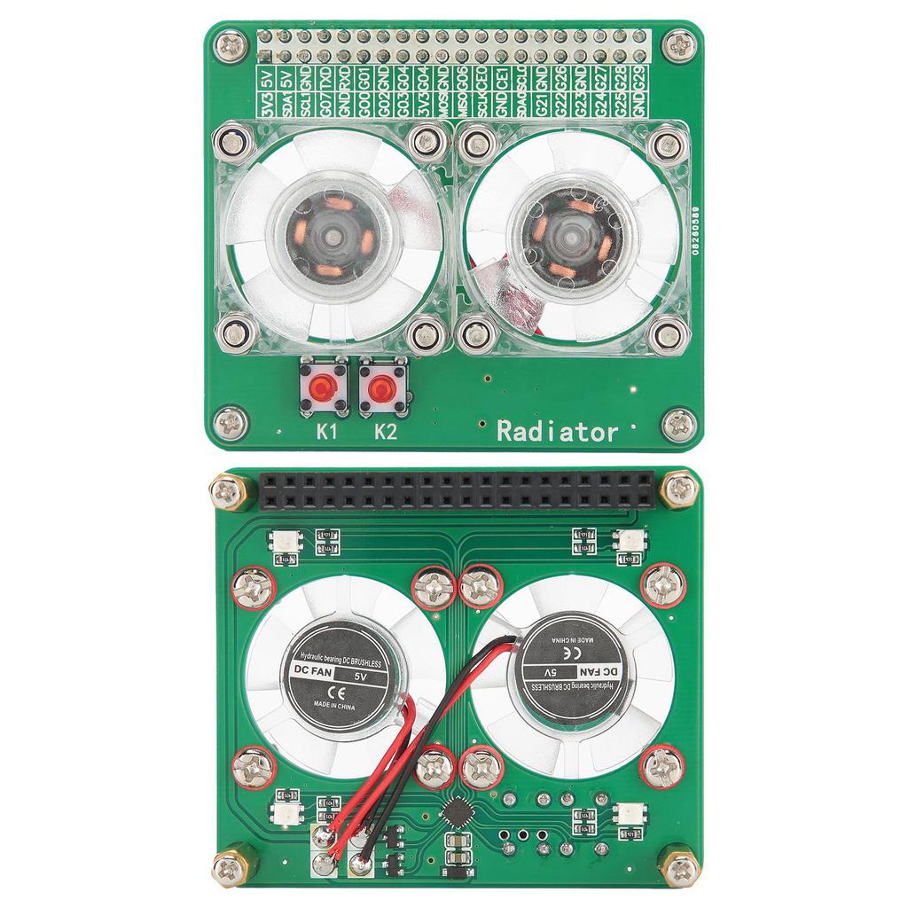 Kühlgebläse-Modul Dual-Kühler Erweiterungsplatine Computerzubehör für Raspberry Pi