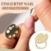 3Pcs Manicure Palette Wearable Metal Nail Art Polish Holder Nail Paint Palette Finger Rings Nail Art Tool for Home Salon
