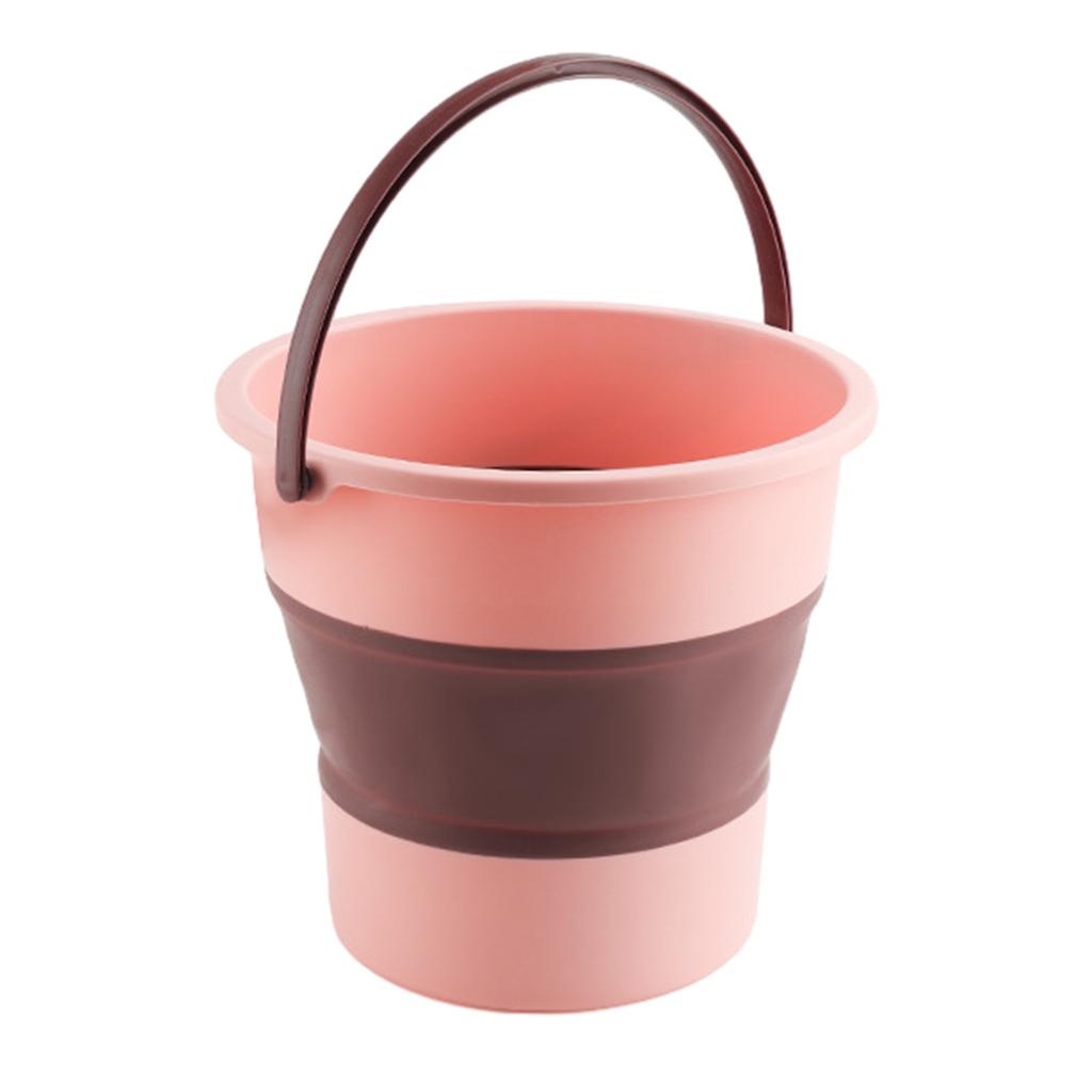 Collapsible Plastic Bucket with Handle Portable Cleaning Bucket Foldable Water Tub for Outdoor Activities
