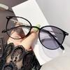 Fashionable Pochromic Anti-blue Light Color-changing Myopia Glasses In Elliptical Shape