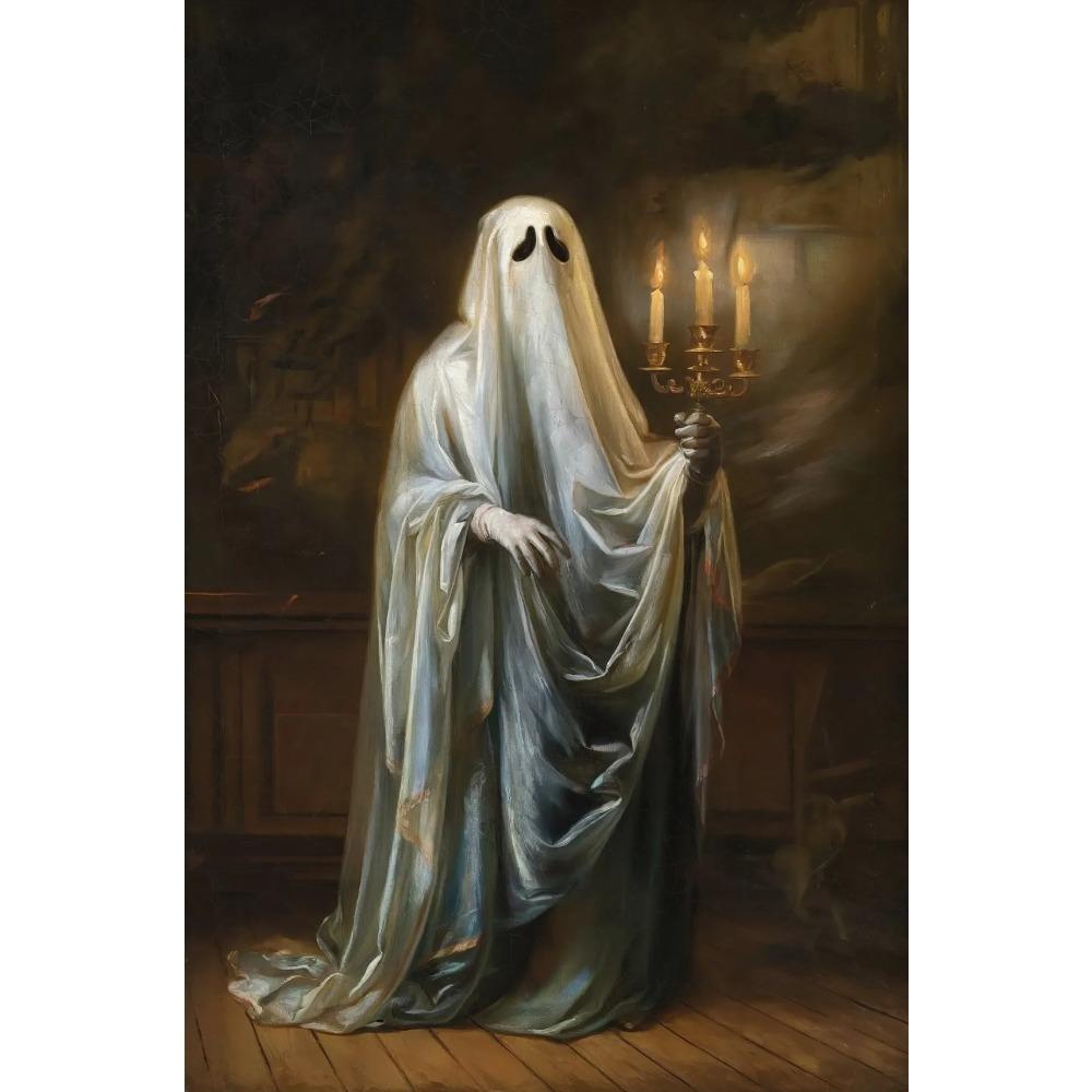 Dark Vintage Witch Halloween Posters Haunted House Pumpkin Girl Creepy Mansion Canvas Painting Wall Art Pictures Home Room Decor