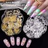 7-Grid Petal Box Nail Art Metal Alloy Three-Dimensional Bow Nail Art Jewelry Diy Silver Butterfly Nail Drill