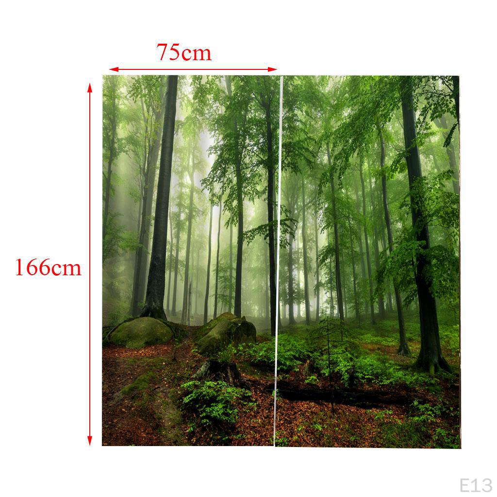 Cortinas 3D 2 painéis para decoração de sala de estar e quarto, ilhós/janela, 65 x 59 polegadas