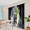White Tiger Print Curtains Polyester Fabric Suitable Bedroom Living Room Decoration Made Of Machine Washable Great Decor