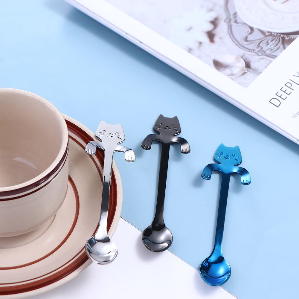 Drinking Flatware Stainless Steel Long Handle Dessert Spoon Coffee Spoon Teaspoon Stirring Spoons