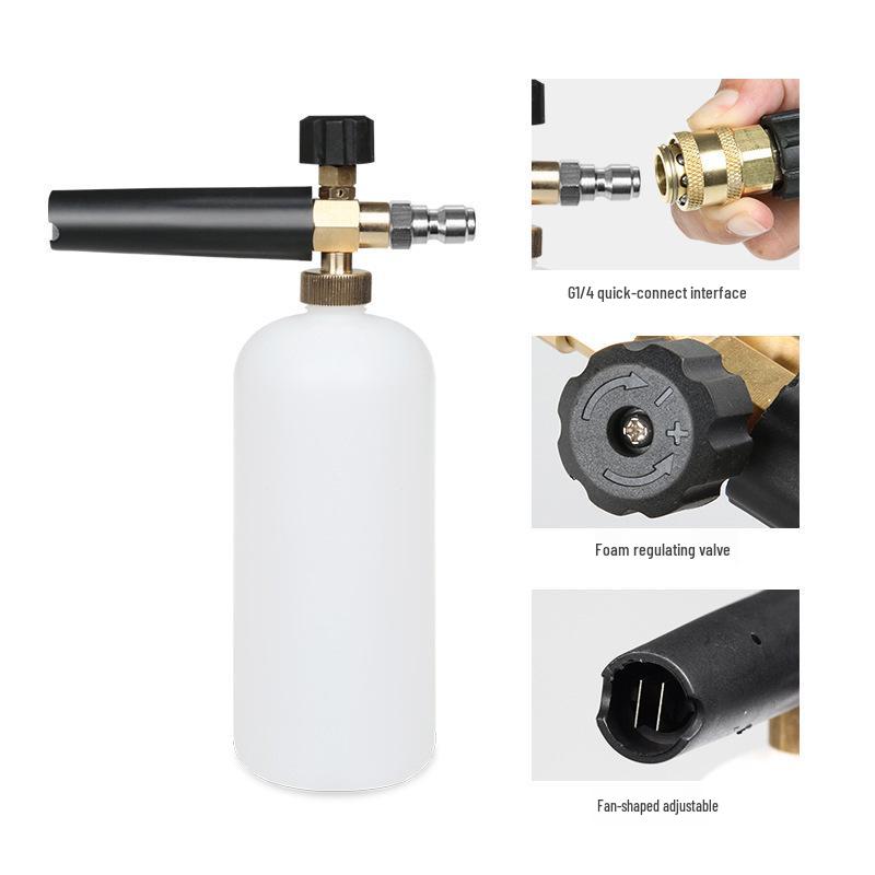 High-Pressure Car Wash Foam Sprayer & Water Gun Head with PA Foam Lance