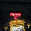 Supreme Pulover cu glugă și fermoar brodat Cina cea de Taină Negru