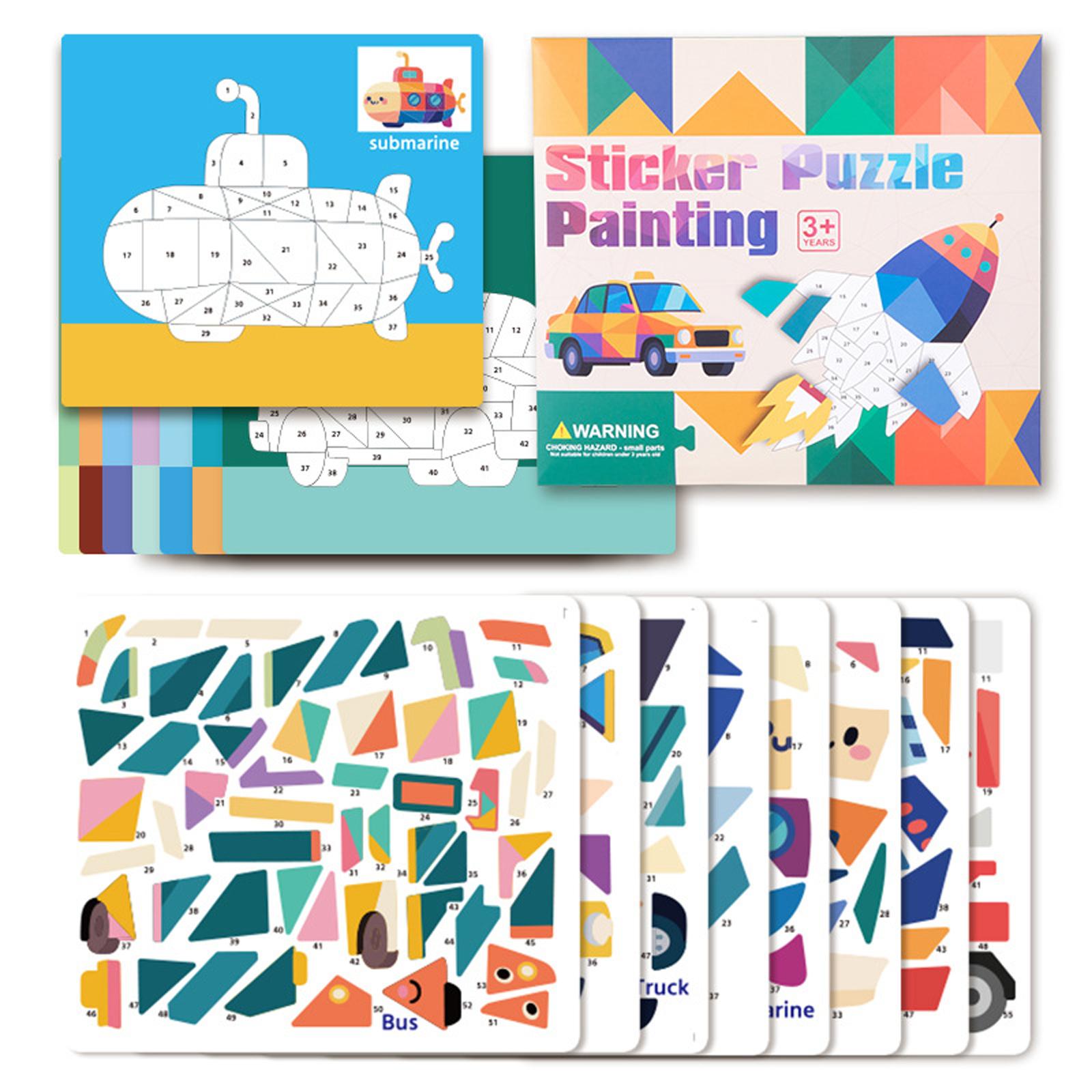 3D Geometric Sticker Puzzle - DIY Educational Sticker Art For Children And Kindergarten. One Size