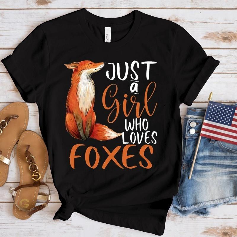 Foxes Printed Kids Adult T-shirt Summer Women's and Men's Casual Outdoor Girl and Boy Short Sleeve Tees Top Loose Pullover