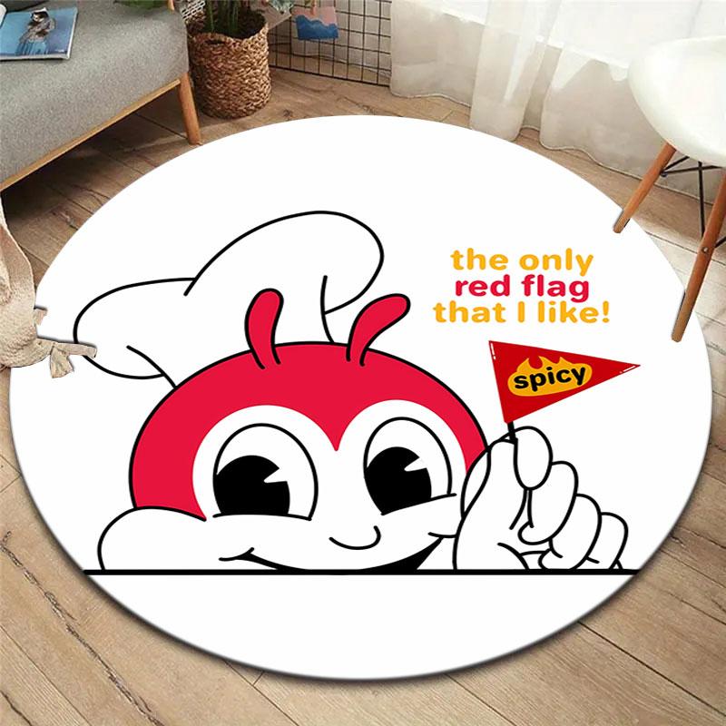 

funnyjollibee Round Area Rug,Carpet Rug for Living Room Bedroom Sofa Playroom Decor,Non-slip Floor Mat 80cmx80cm
