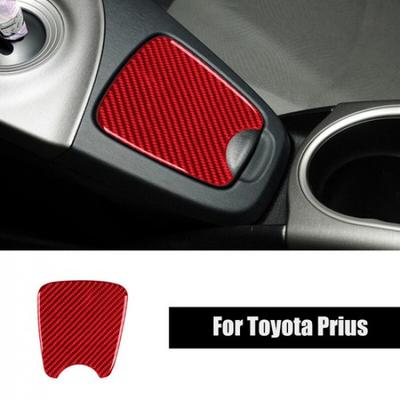 Red Carbon Fiber Car Water Cup Holder Panel Trim Sticker For Toyota Prius 12-15