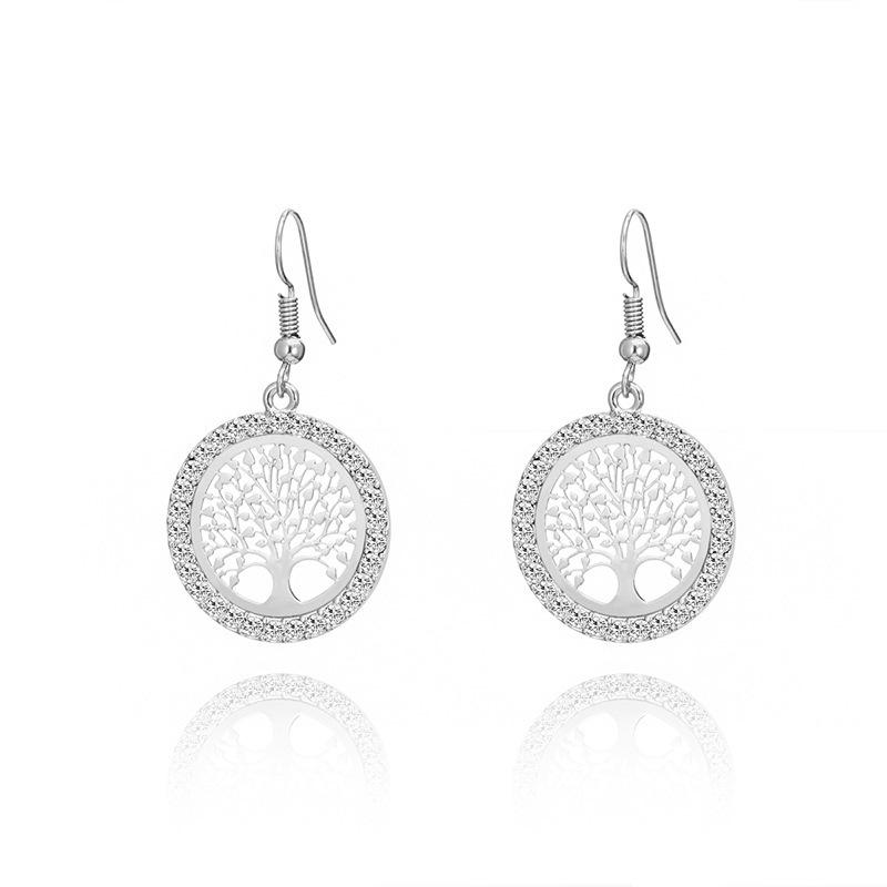 Trendy European and American Tree of Life Pendant Necklace - Fashionable Hollow Peace Tree Design