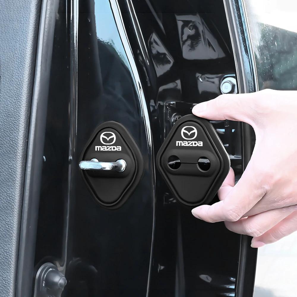 2025 Hot 4pcs Silicone Door Lock Protector Silicone Door Lock Latch Cover for Mazda 3 Bk 6 Gh CX-5 CX30 MX-5 2 5 CX-3 GJ GL CX-8
