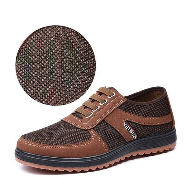 Frühling Alte Peking Stoffschuhe Herren Rutschfest Abriebfest Lässige Arbeitsschuhe Atmungsaktiv Verdickt Küche Mittelalterliche und Ältere Vaterschuhe