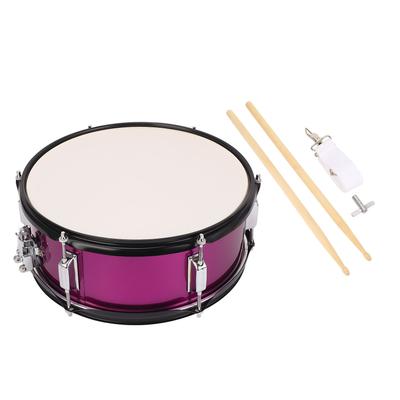 14x5.5 Inch Snare Drum Stainless Steel Snare Percussion Instrument with Drumsticks Tuner Shoulder Strap Rose Red