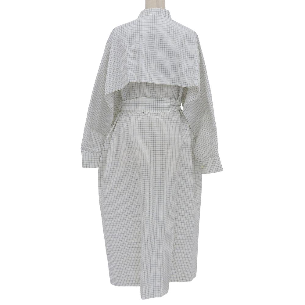HOUSE OF LOTUS Linen monotone check coat dress, women's, white, size M, stainless steel dress M whiteUsed