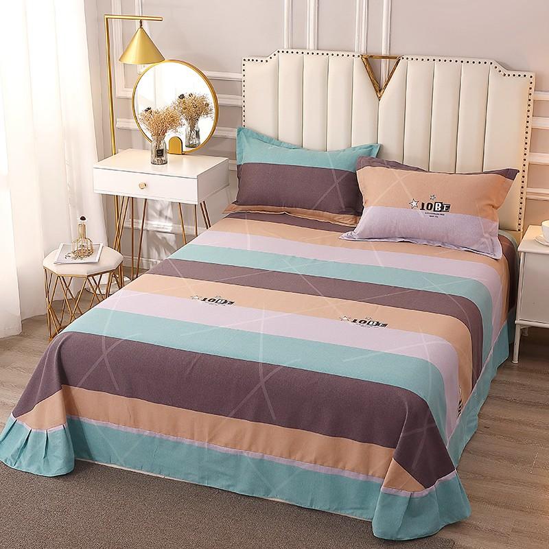Vintage Geometric Pattern Bed Sheet Set 100% Cotton Luxury Classic Bedspread with 2 Pillowcases Queen King Size Bedding Set