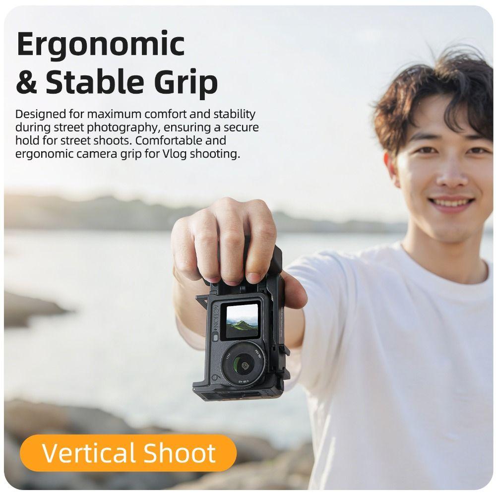 Schnellwechsel-Fotografie Street Grip Kit 2-in-1 Abnehmbar Mit Cold Shoe Kamera-Griffgriff Leicht für DJI Osmo Action 6