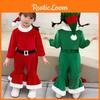 Festive Christmas Kids Girls Plush Flared Pants Suit With Santa Hat Tree Hat