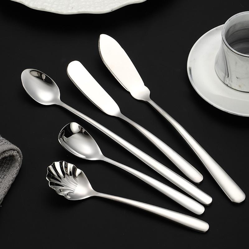 304 stainless steel knife, fork and spoon, thickened elegant series, thick handle, spoon, fork, western tableware set