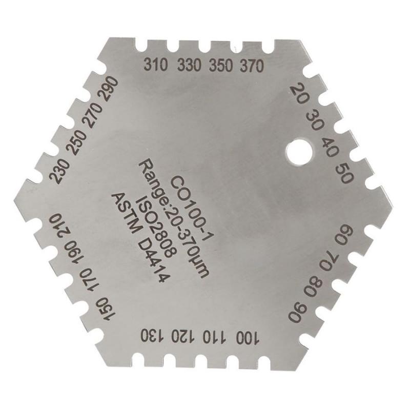 CO100-1 20-370um Miernik grubości mokrej warstwy Wysoka dokładność Stal nierdzewna Sześciokątny miernik grubości mokrej warstwy